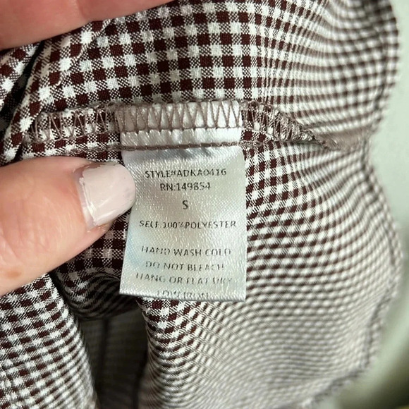 Sadie & Sage Gingham Dress Brown Maroon - Picture 4 of 6